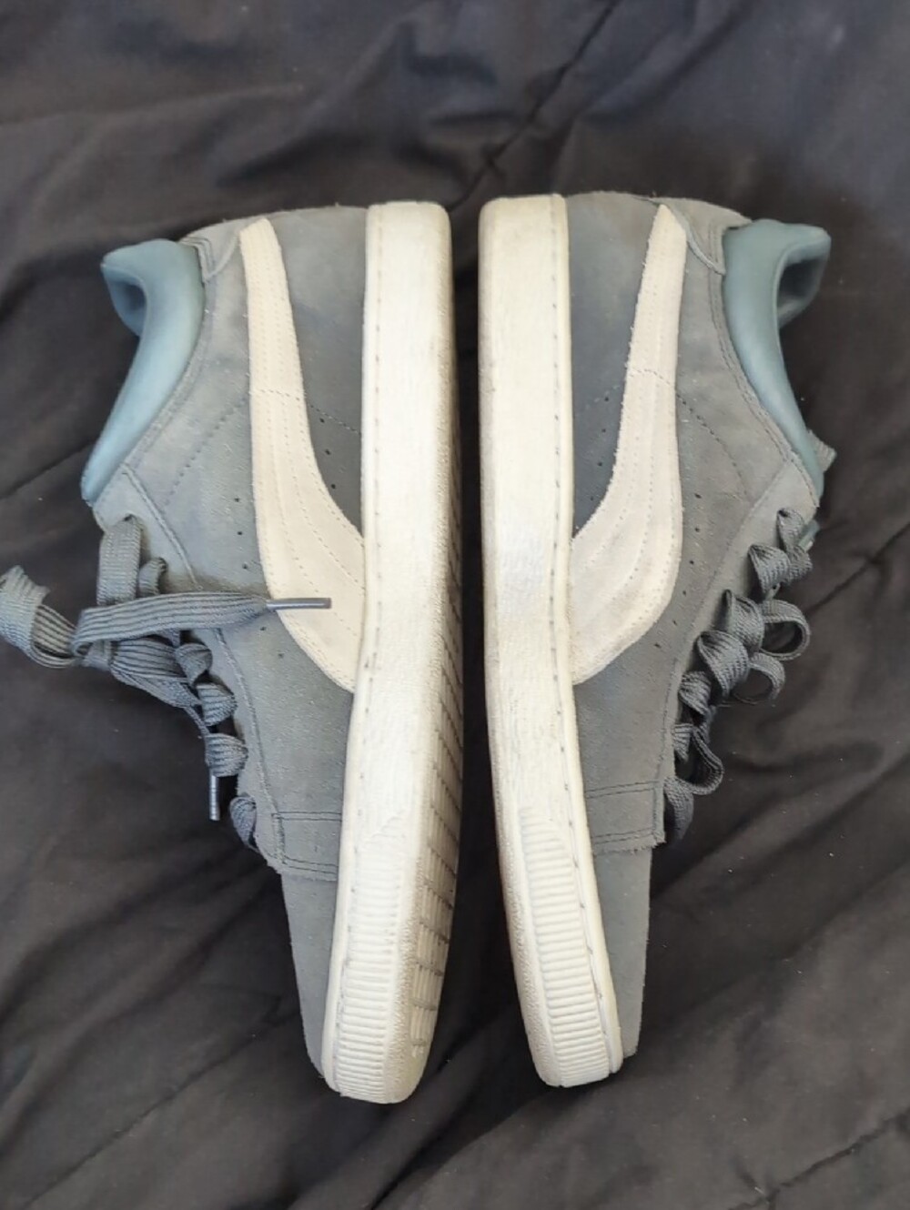 Puma Men's Slate Gray Suede Sneakers with White Rubber Soles - Picture 3 of 9